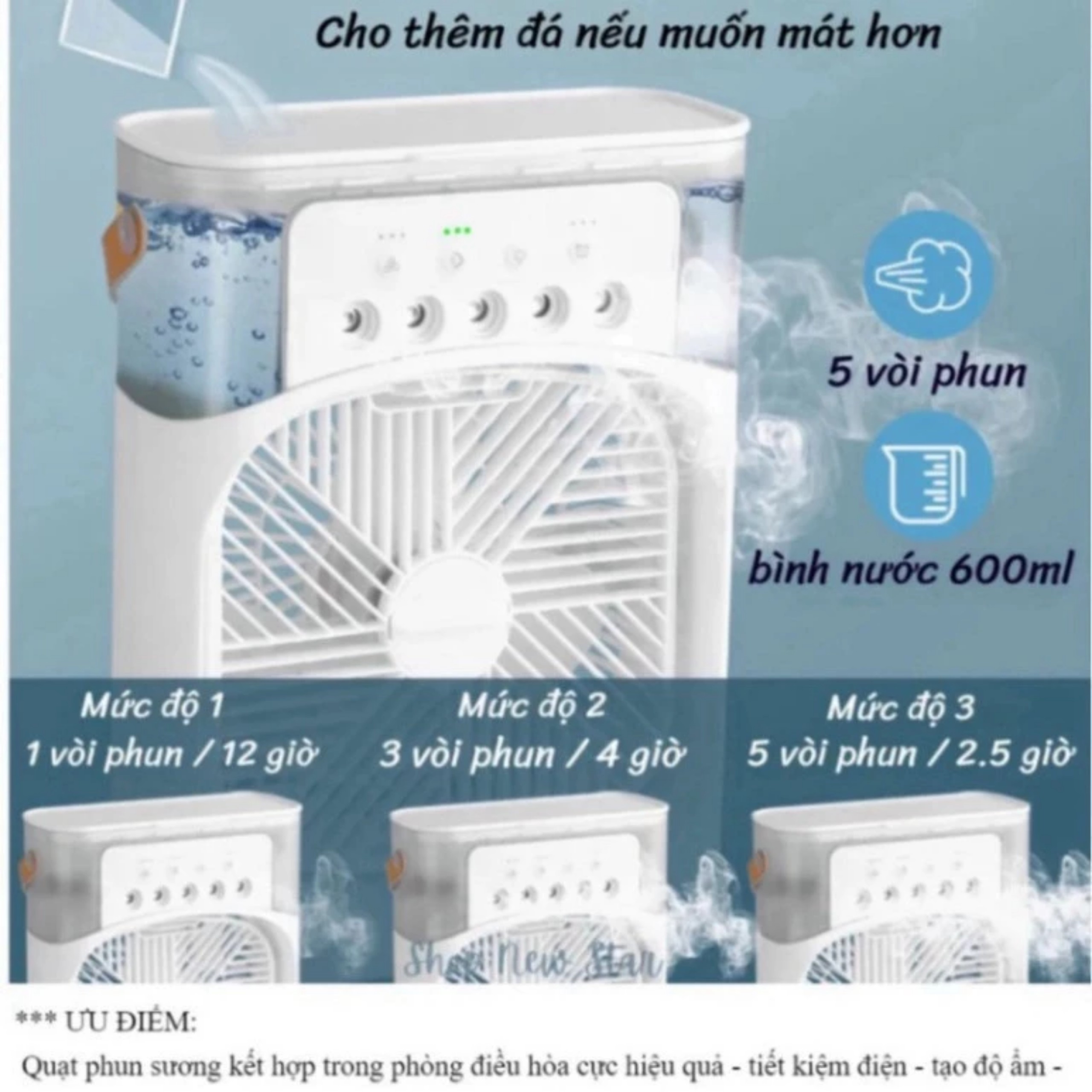 QUẠT ĐIỀU HÀO MINI PHUN SƯƠNG