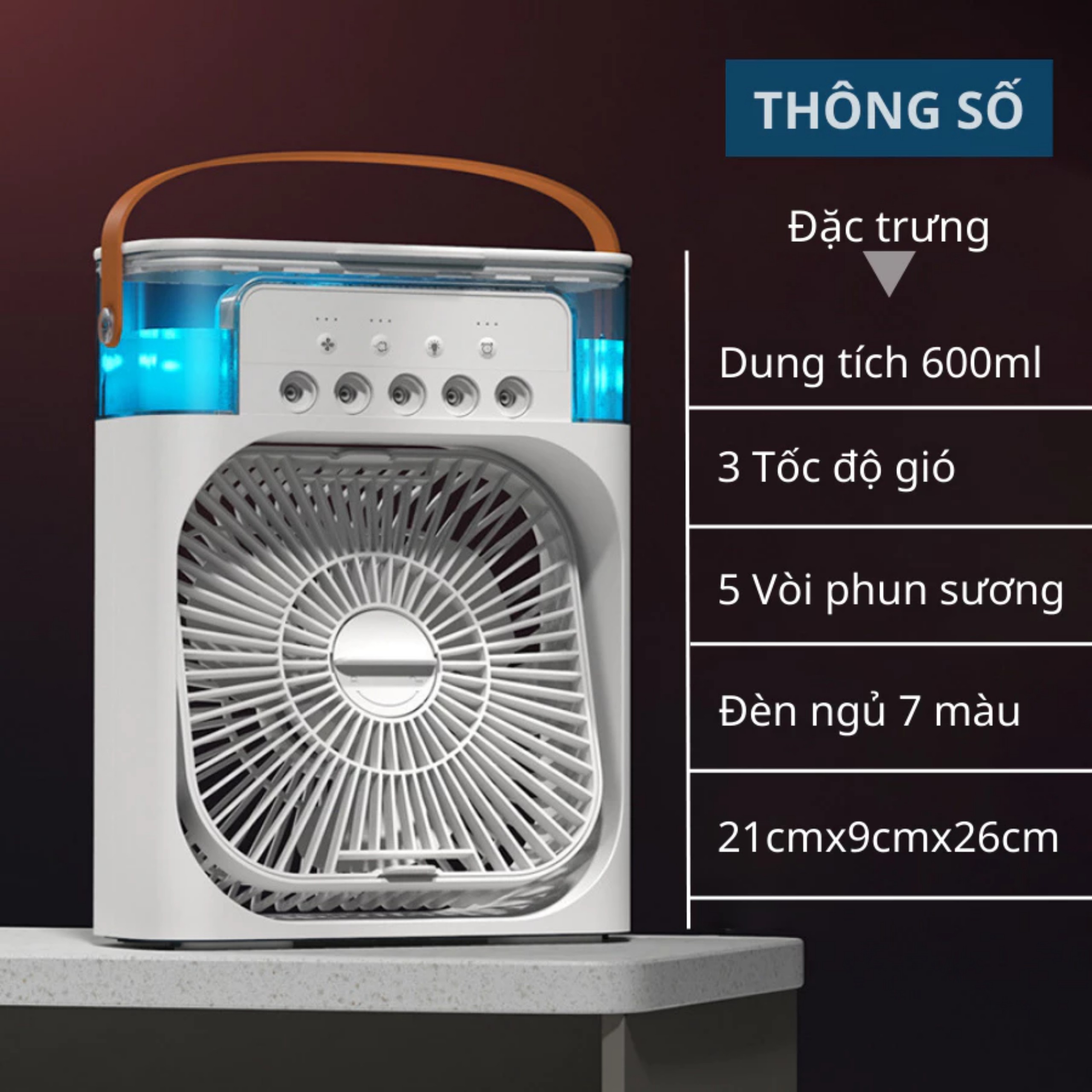 QUẠT ĐIỀU HÀO MINI PHUN SƯƠNG