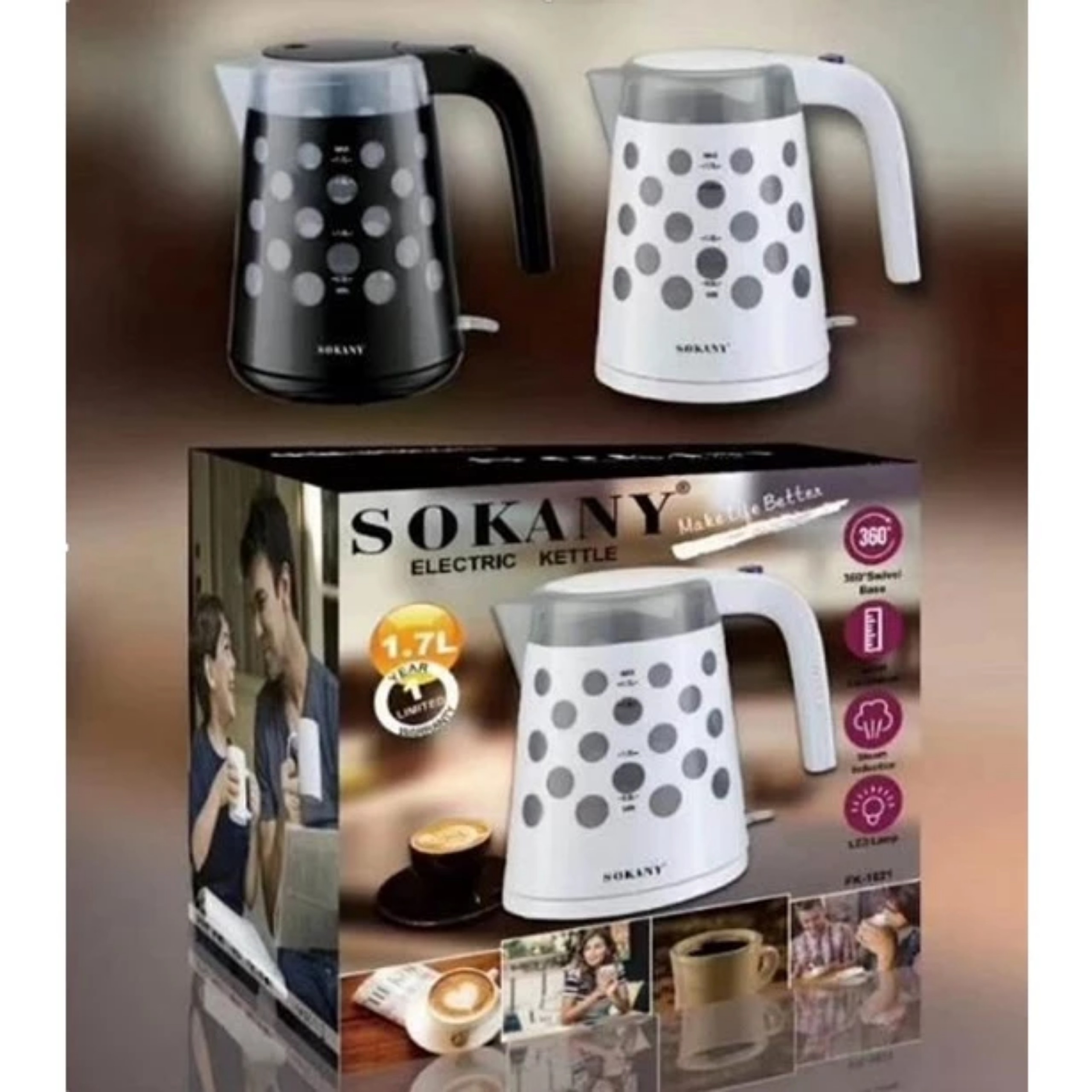 ẤM ĐUN NƯỚC SIÊU TỐC SOKANY 1621 1.7L