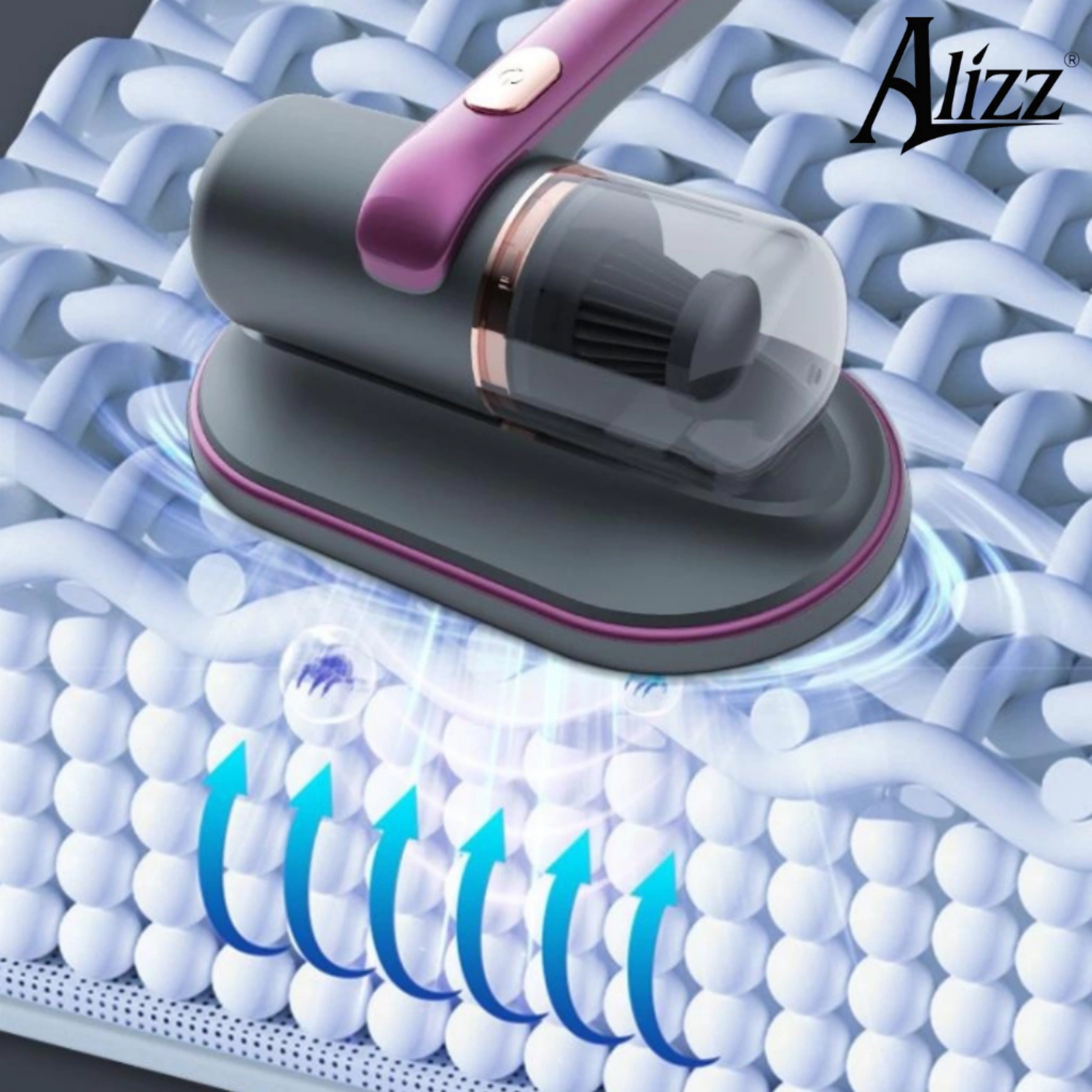 MÁY HÚT BỤI GIƯỜNG CẦM TAY ALIZZ 68W SẠC PIN CÓ TIA UV KHỬ KHUẨN