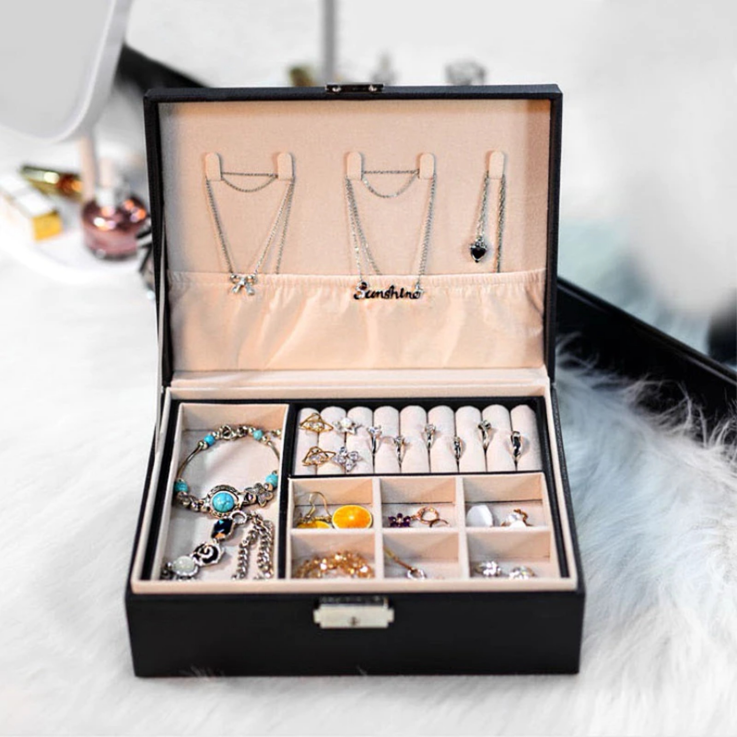 HỘP ĐỰNG TRANG SỨC 2 TẦNG