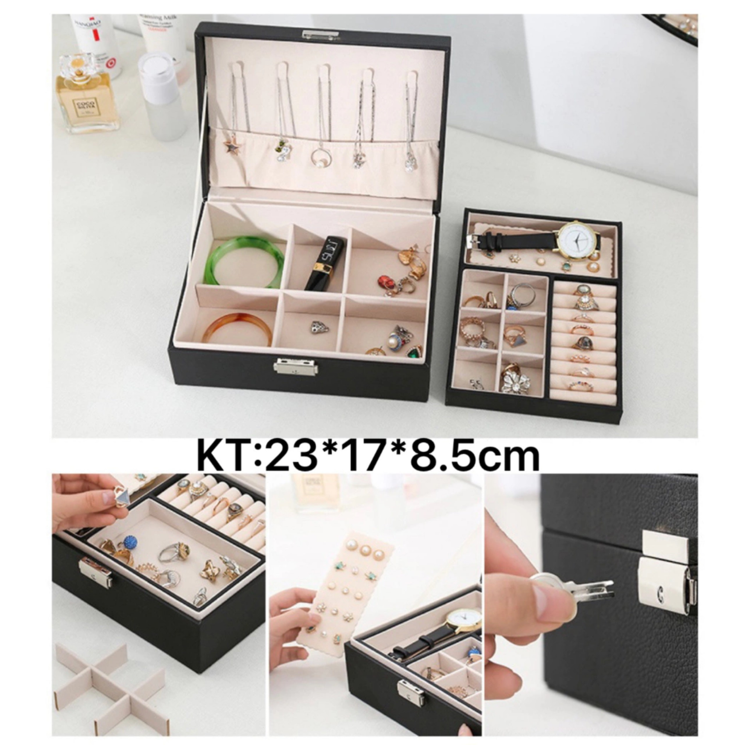 HỘP ĐỰNG TRANG SỨC 2 TẦNG