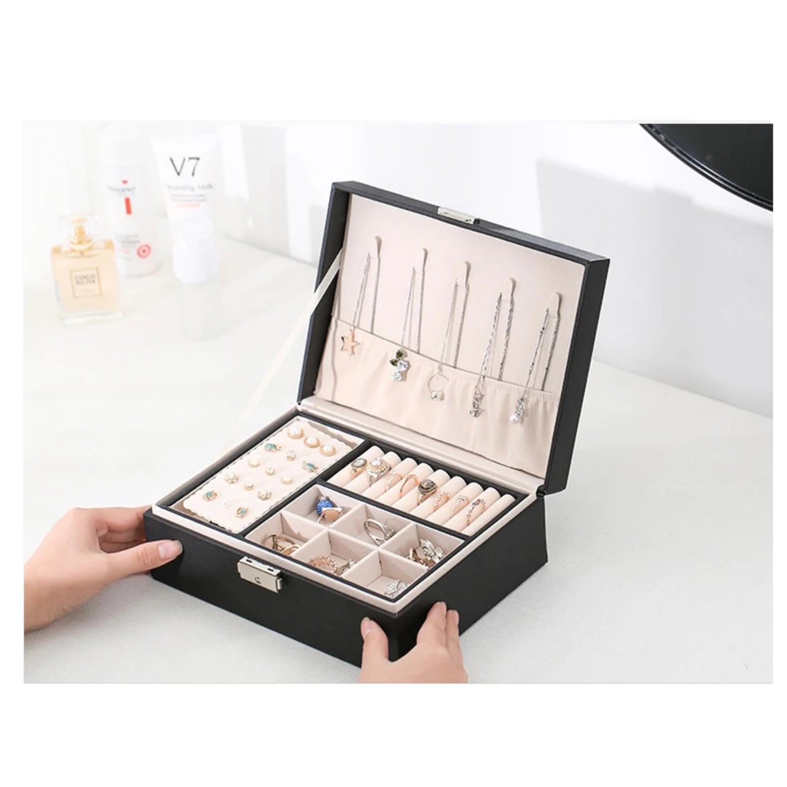 HỘP ĐỰNG TRANG SỨC 2 TẦNG