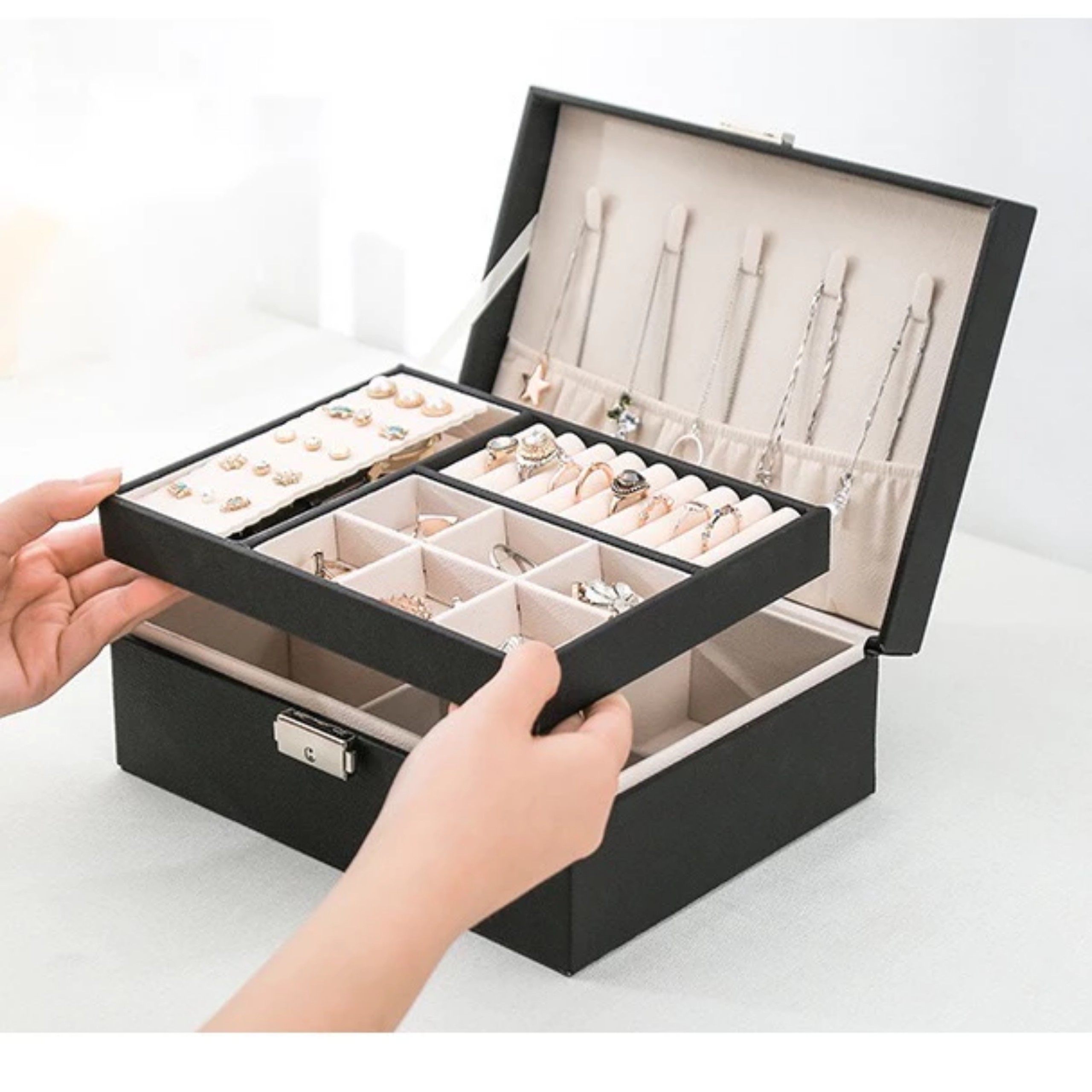 HỘP ĐỰNG TRANG SỨC 2 TẦNG