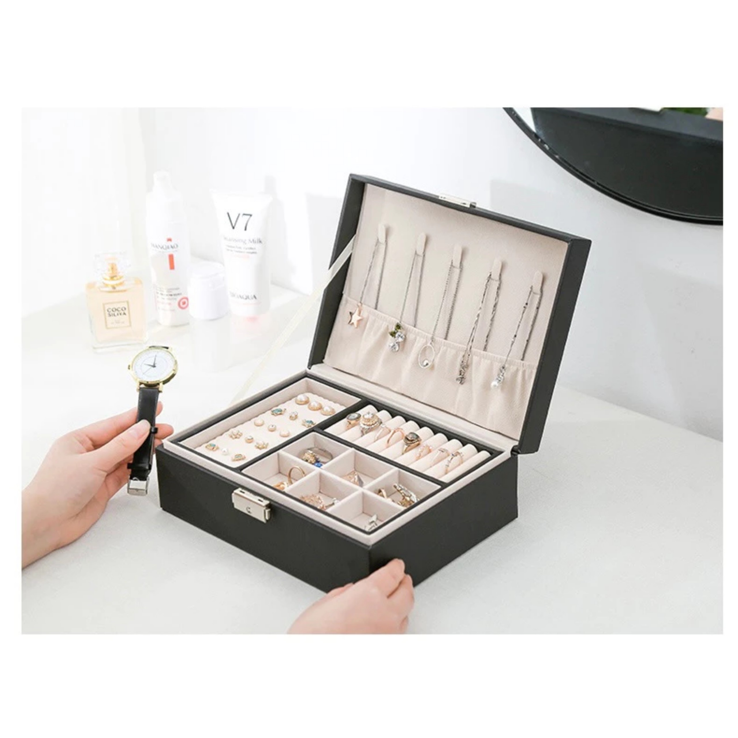 HỘP ĐỰNG TRANG SỨC 2 TẦNG