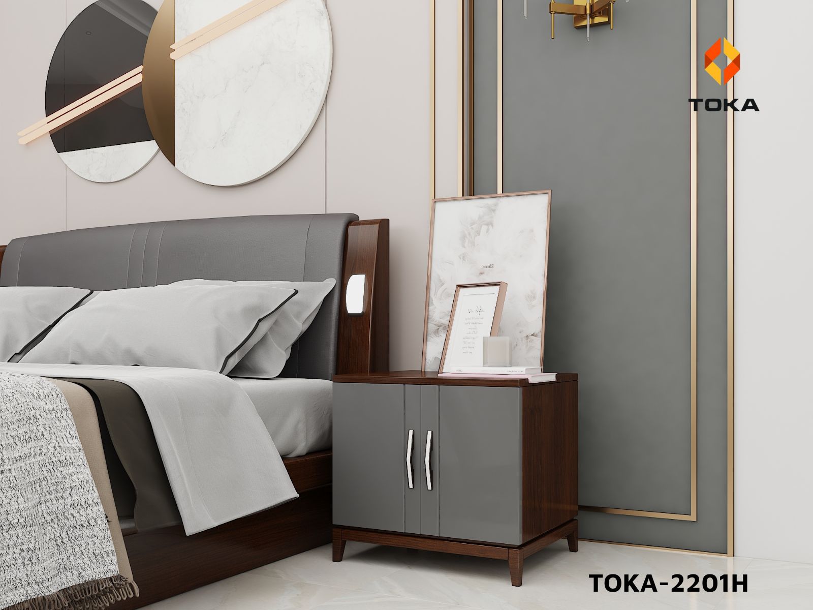 Bộ giường ngủ cao cấp TOKA-2201H
