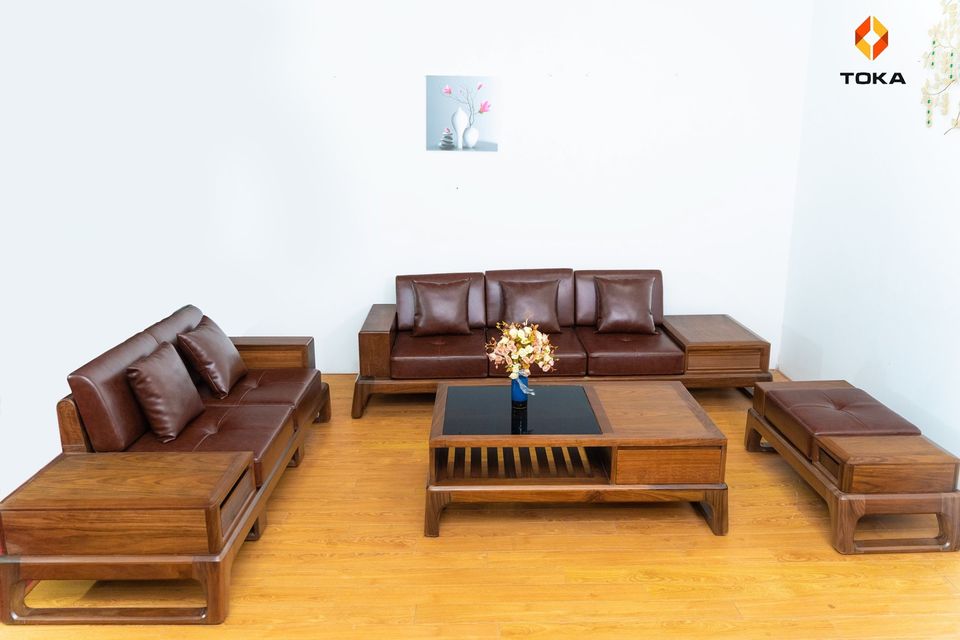 Bộ sofa gỗ mun GM001 | Siêu thị Nội thất TOKA