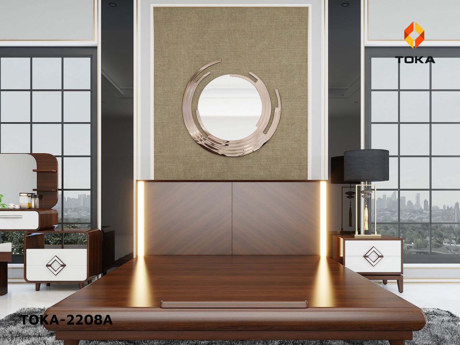 Bộ giường ngủ cao cấp TOKA-2208A