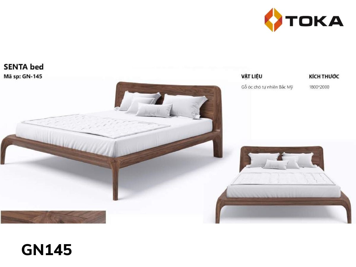 Giường ngủ cao cấp SENTA gỗ óc chó