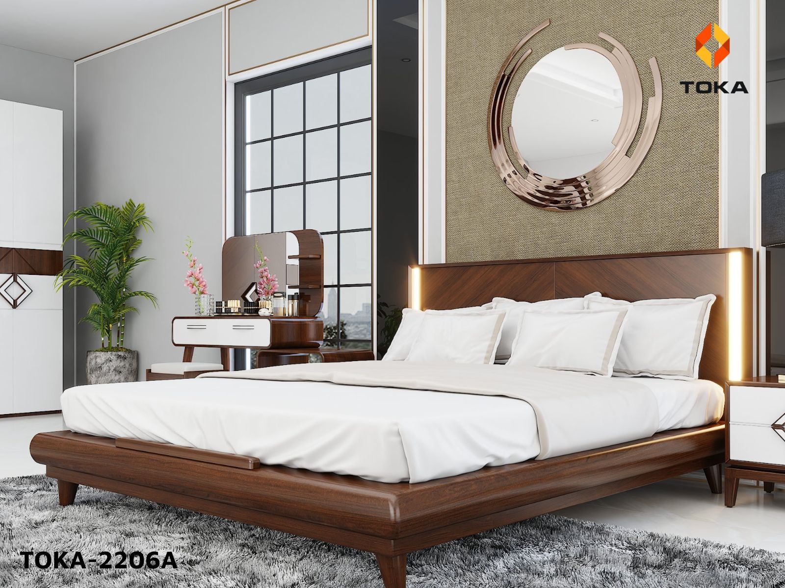 Bộ giường ngủ cao cấp TOKA-2206A