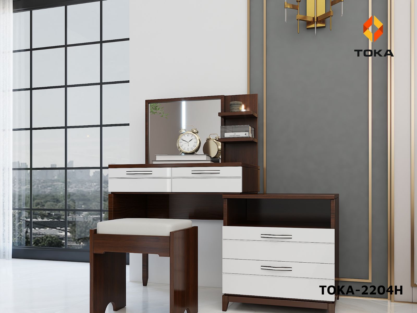 Bộ giường ngủ cao cấp TOKA-2204H