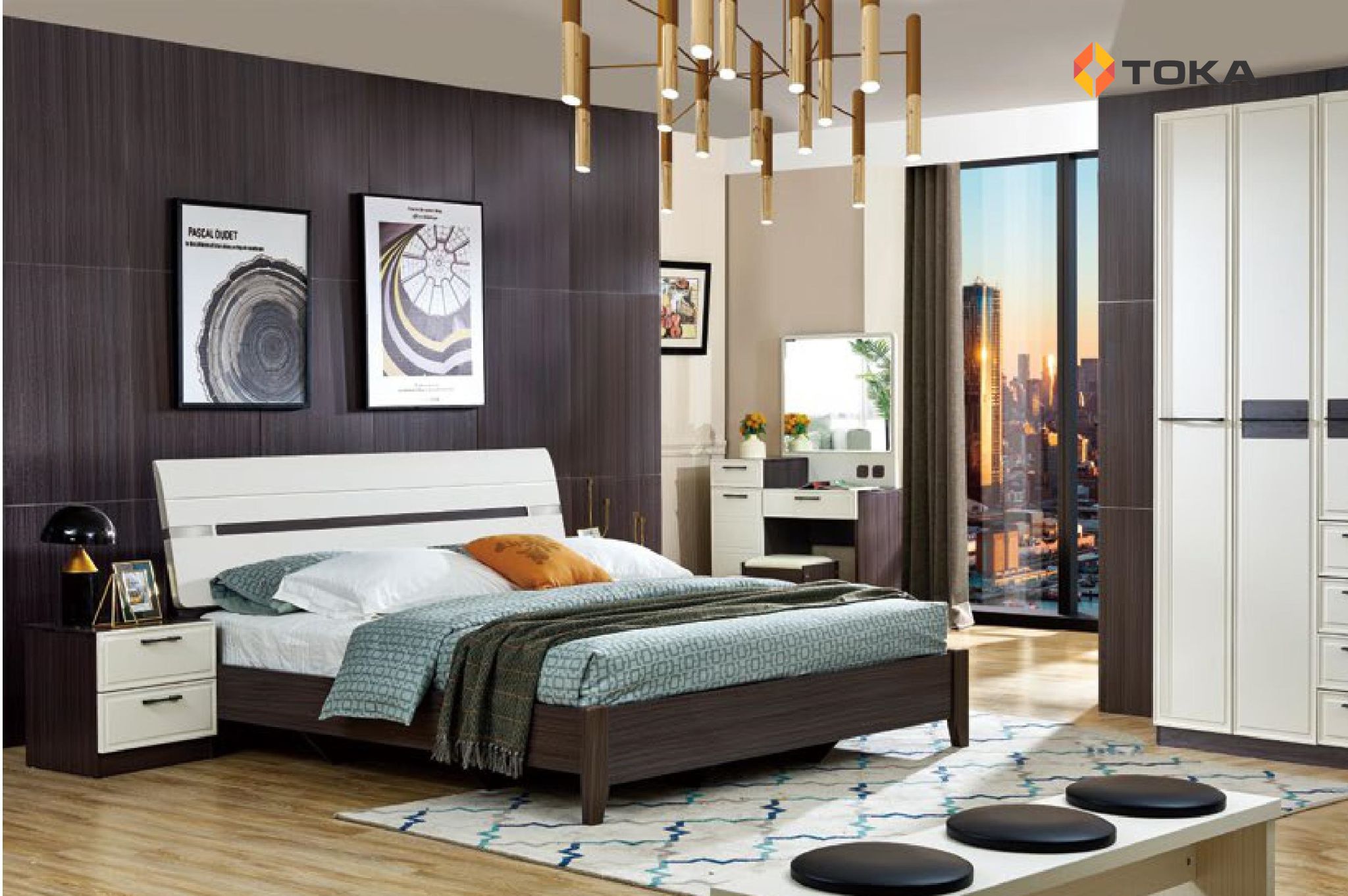 Giường ngủ nhập khẩu B2002C