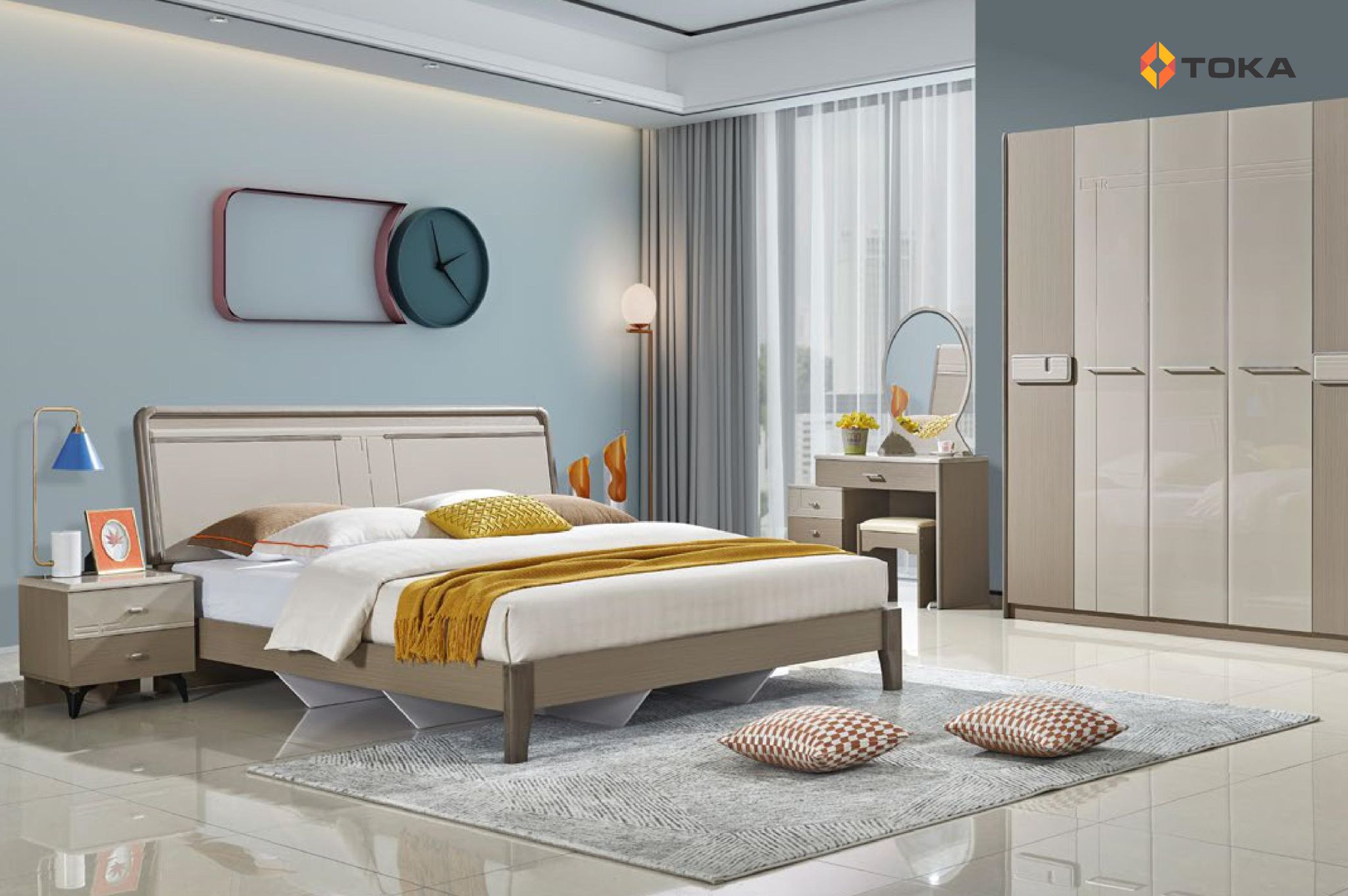 Giường ngủ nhập khẩu 2066C