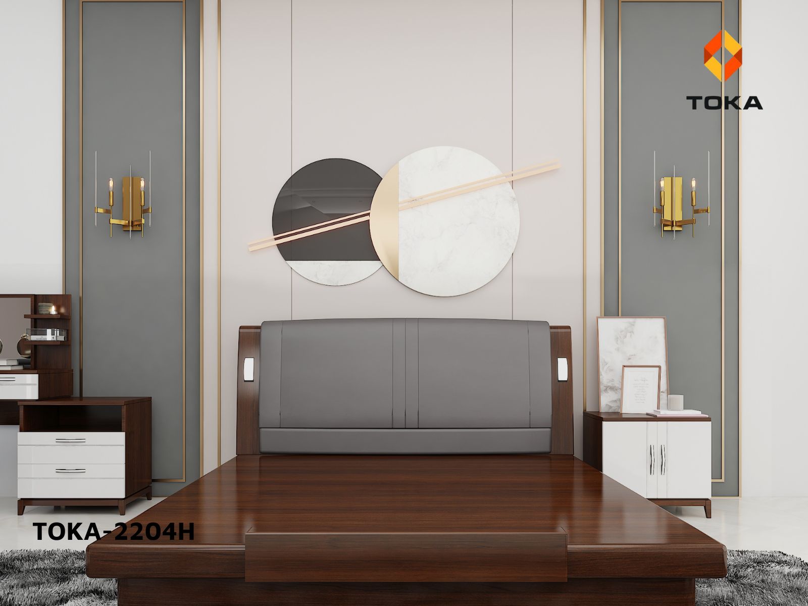 Bộ giường ngủ cao cấp TOKA-2204H