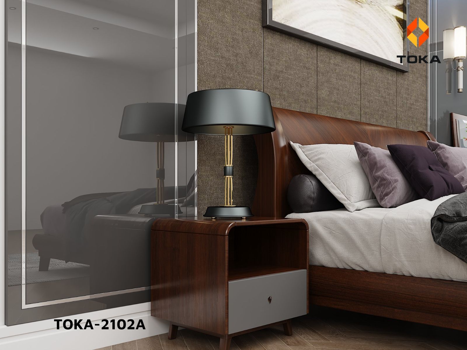 Bộ giường ngủ cao cấp TOKA-2102A