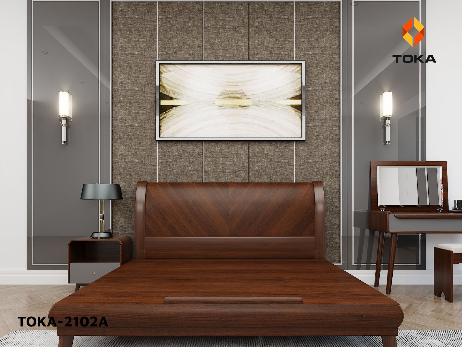 Bộ giường ngủ cao cấp TOKA-2102A