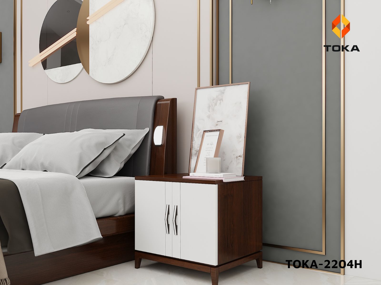 Bộ giường ngủ cao cấp TOKA-2204H