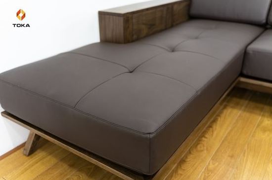 Bộ sofa góc gỗ sồi chân thẳng GS010