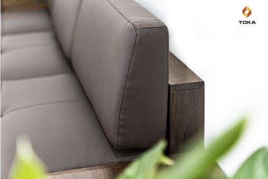 Bộ sofa góc gỗ sồi chân thẳng GS010