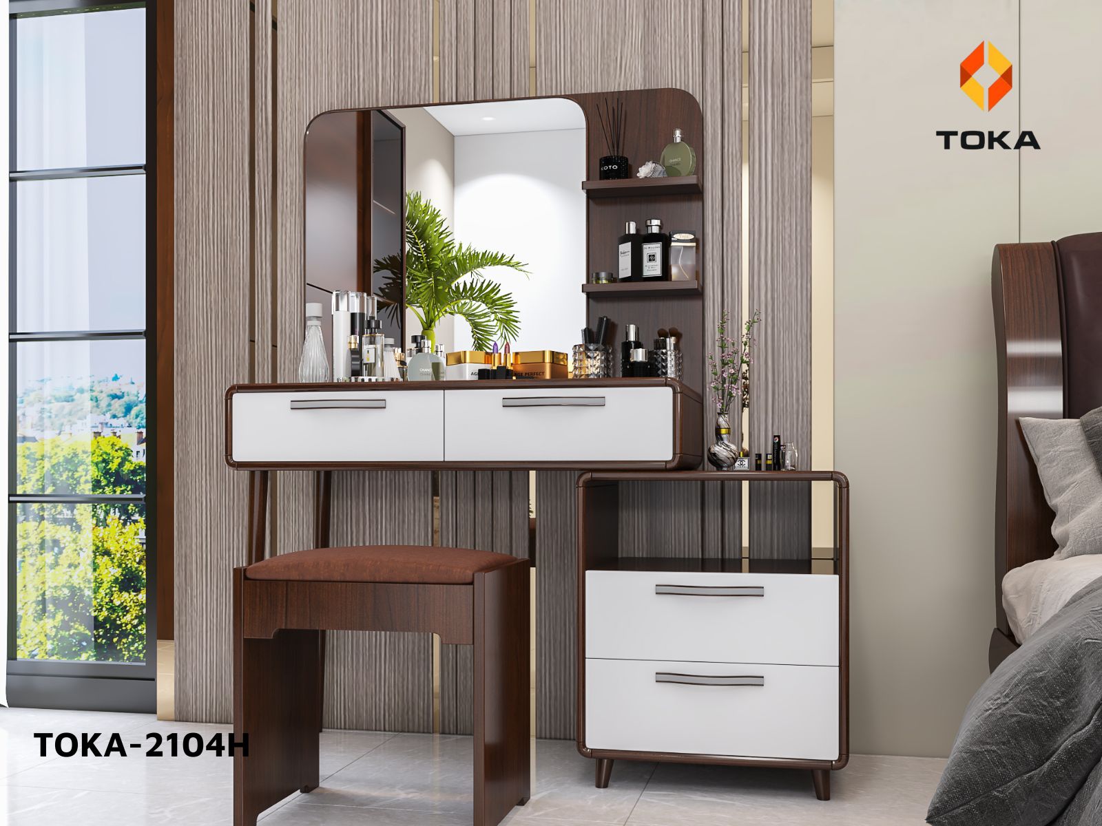 Bộ giường ngủ cao cấp TOKA-2104H