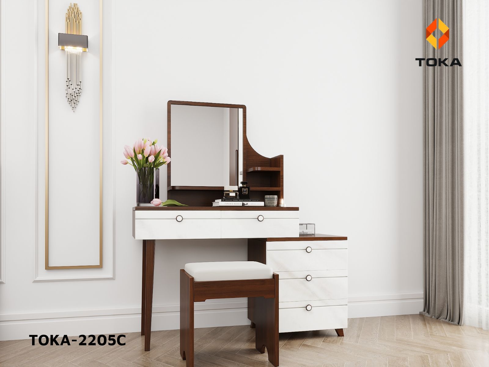 Bộ giường ngủ cao cấp TOKA-2205C