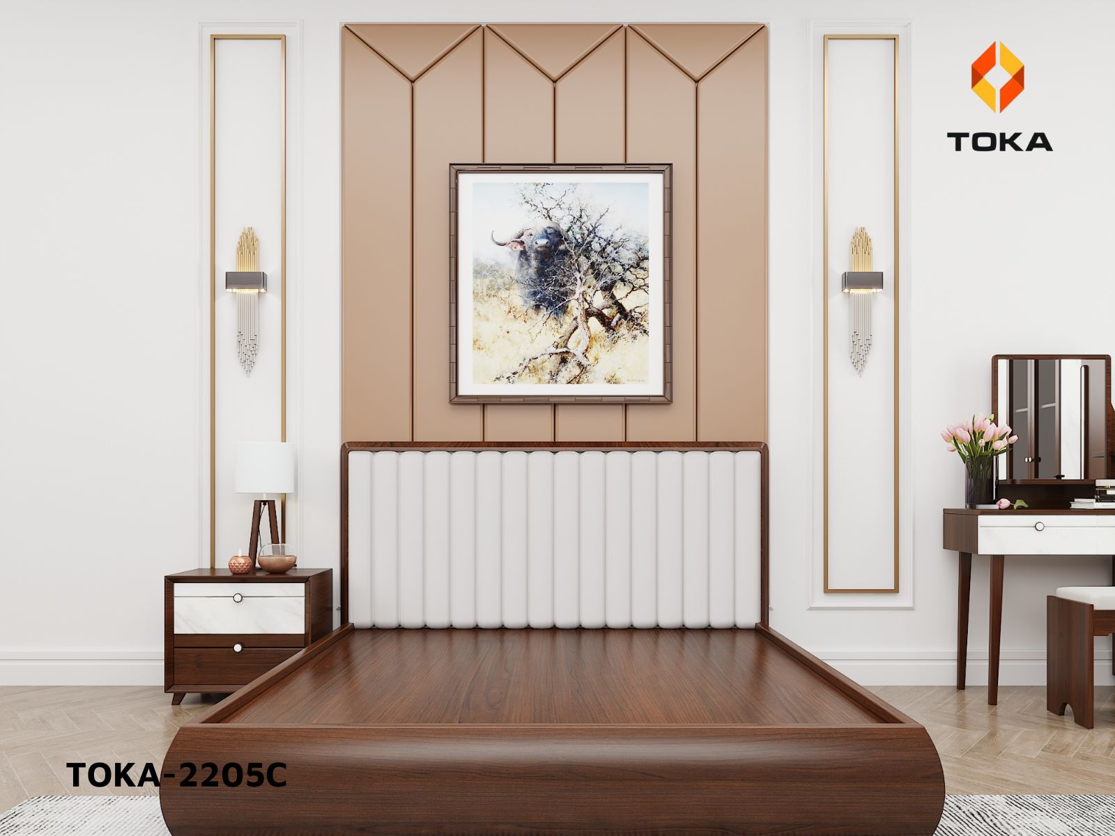 Bộ giường ngủ cao cấp TOKA-2205C