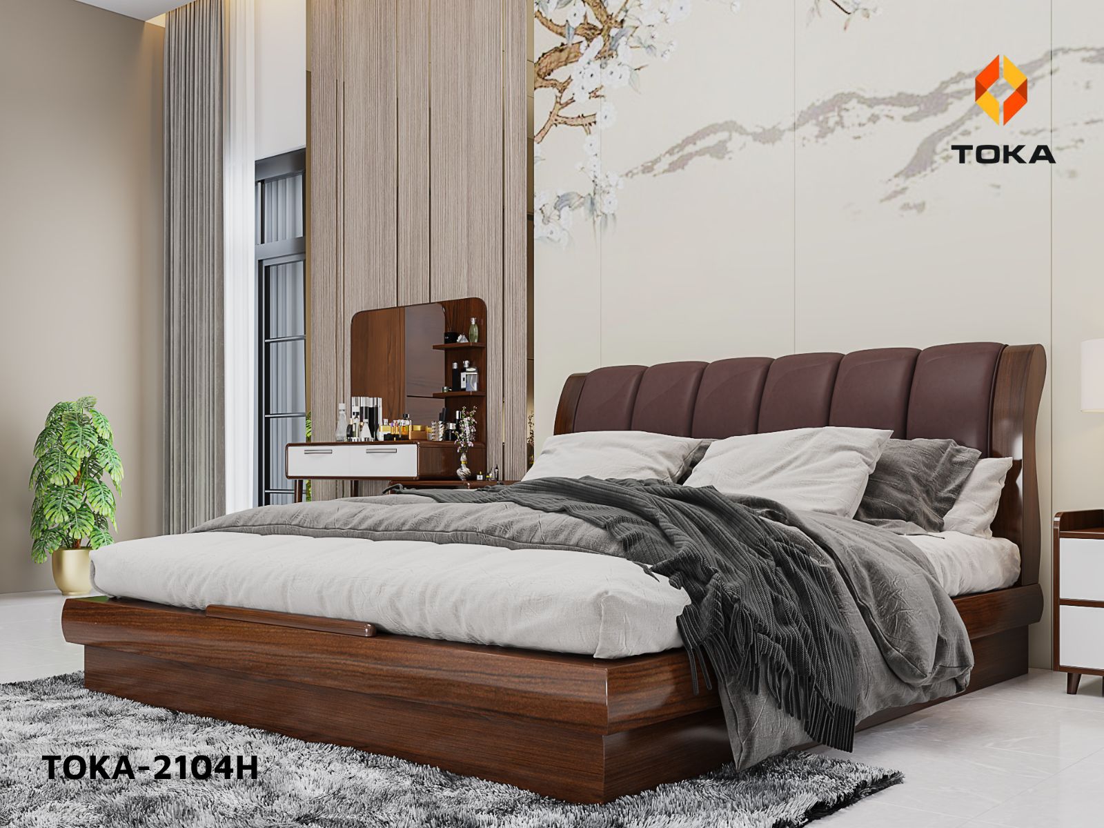Bộ giường ngủ cao cấp TOKA-2104H