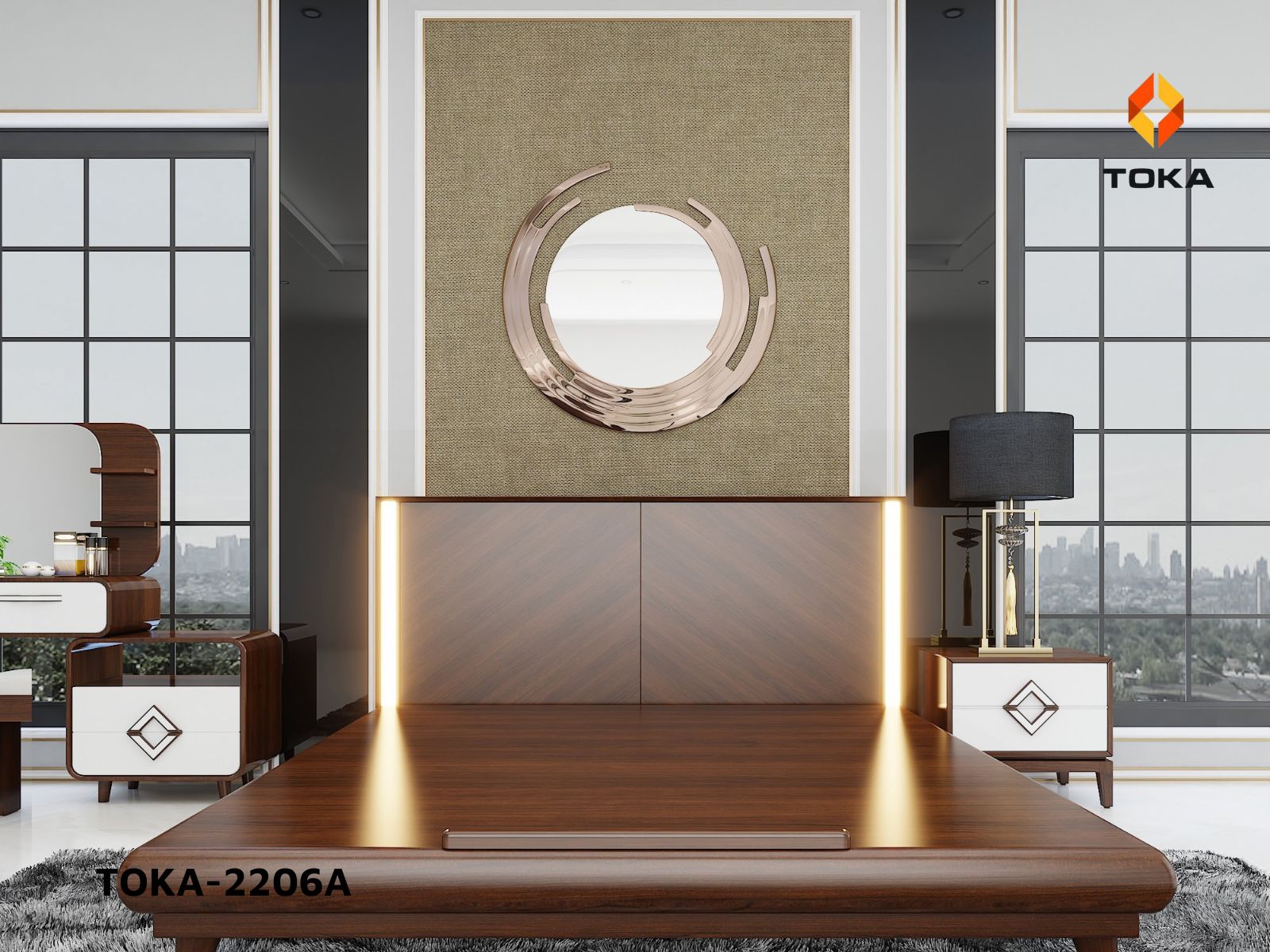 Bộ giường ngủ cao cấp TOKA-2206A