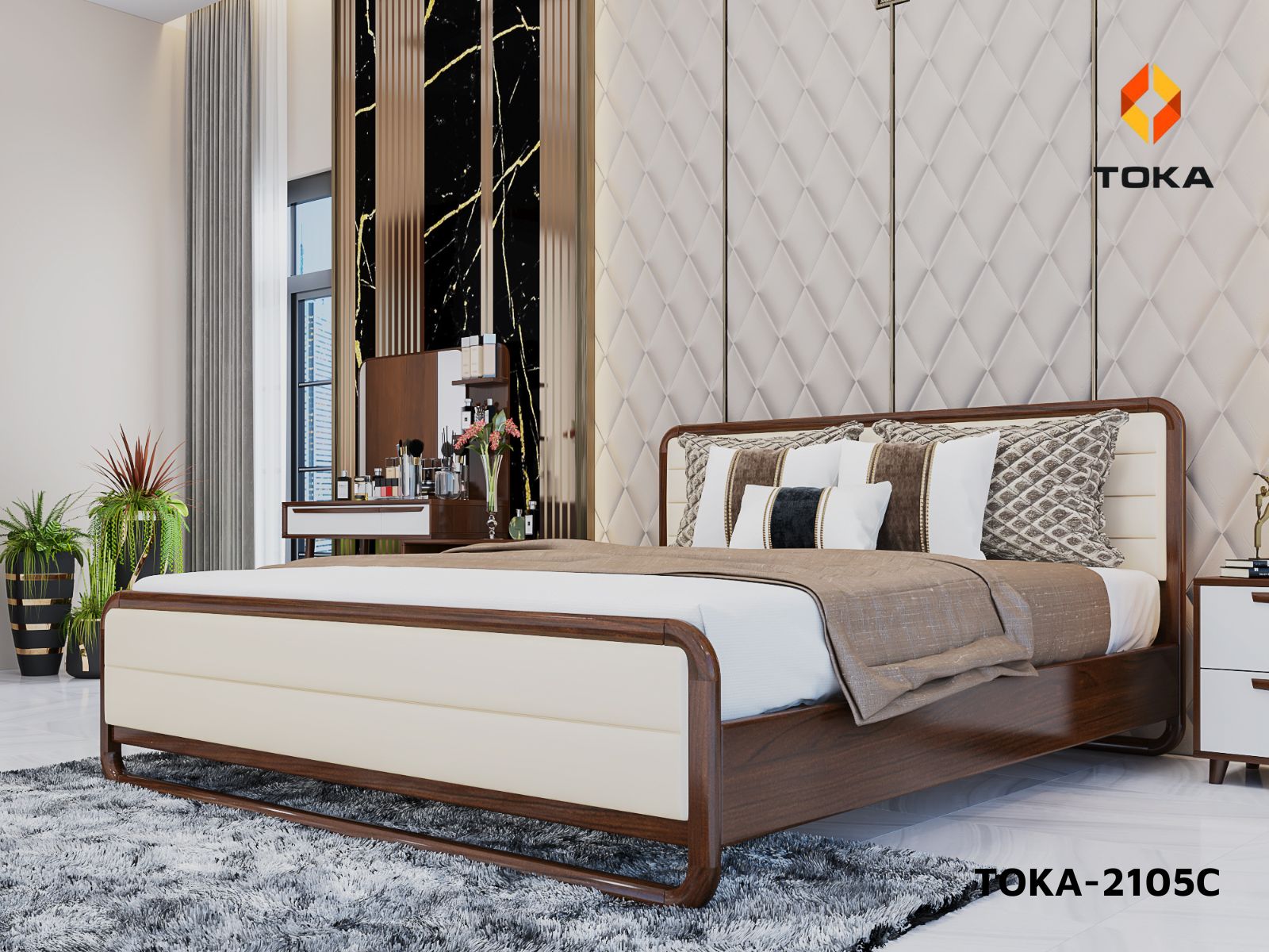 Bộ giường ngủ cao cấp TOKA-2105C