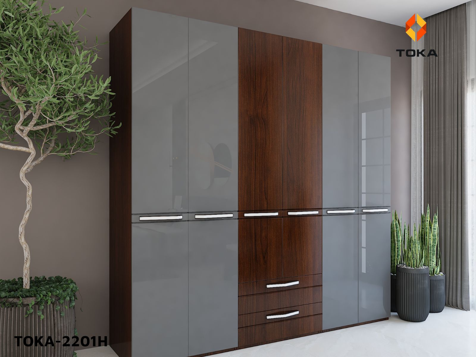 Bộ giường ngủ cao cấp TOKA-2201H