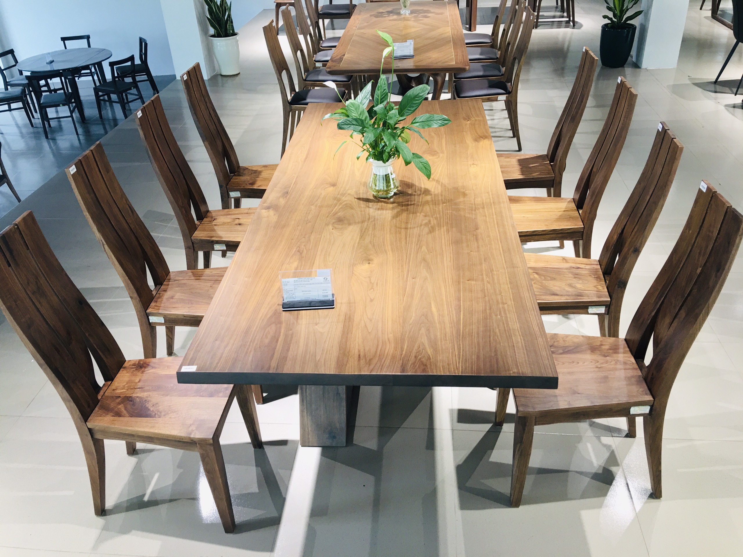 Bộ bàn ăn 8 ghế BA-104 gỗ óc chó