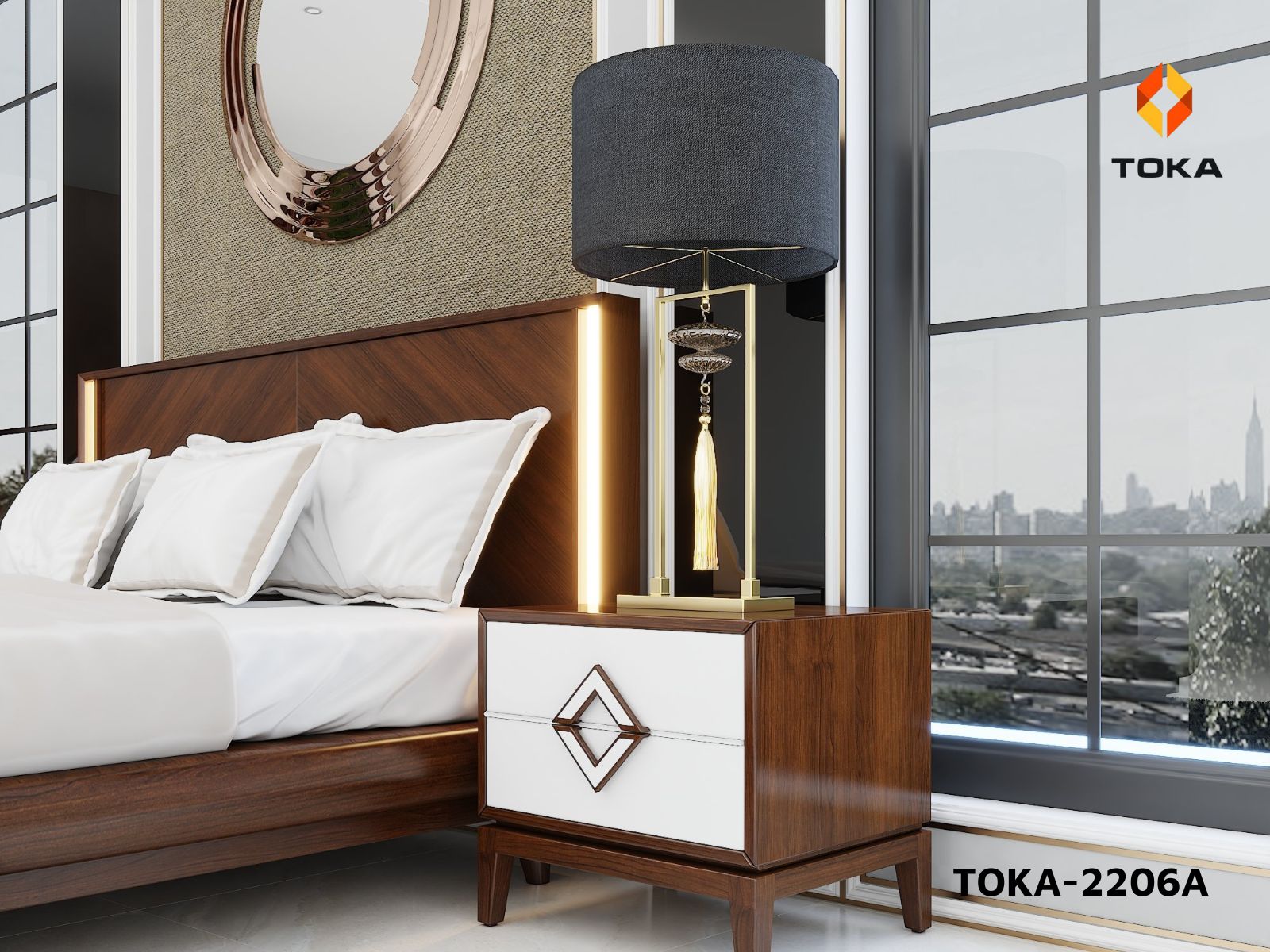 Bộ giường ngủ cao cấp TOKA-2206A