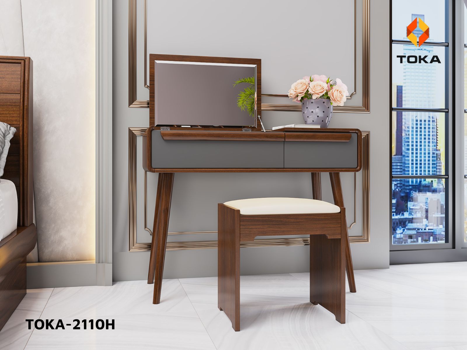 Bộ giường ngủ cao cấp TOKA-2110H