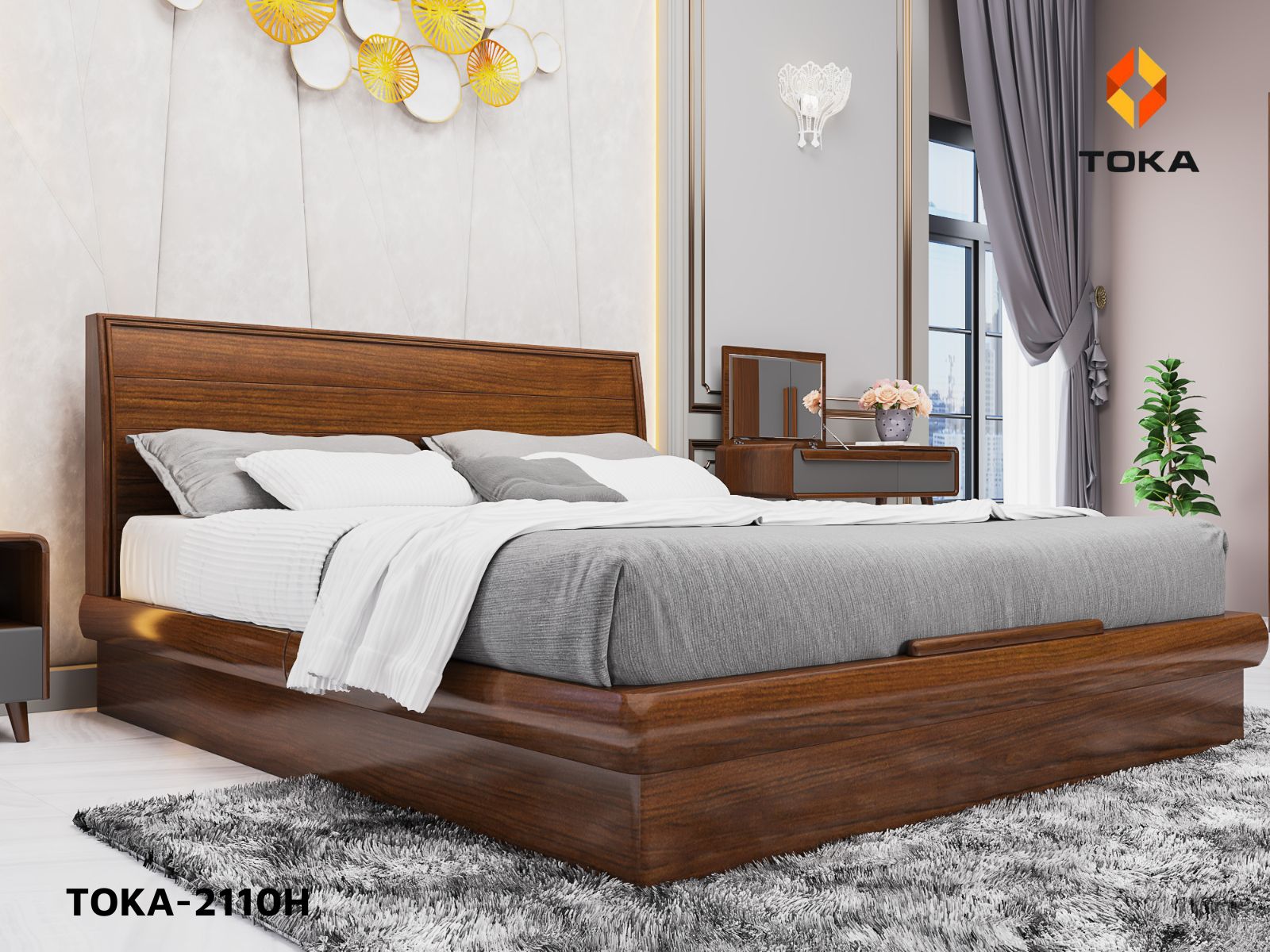Bộ giường ngủ cao cấp TOKA-2110H
