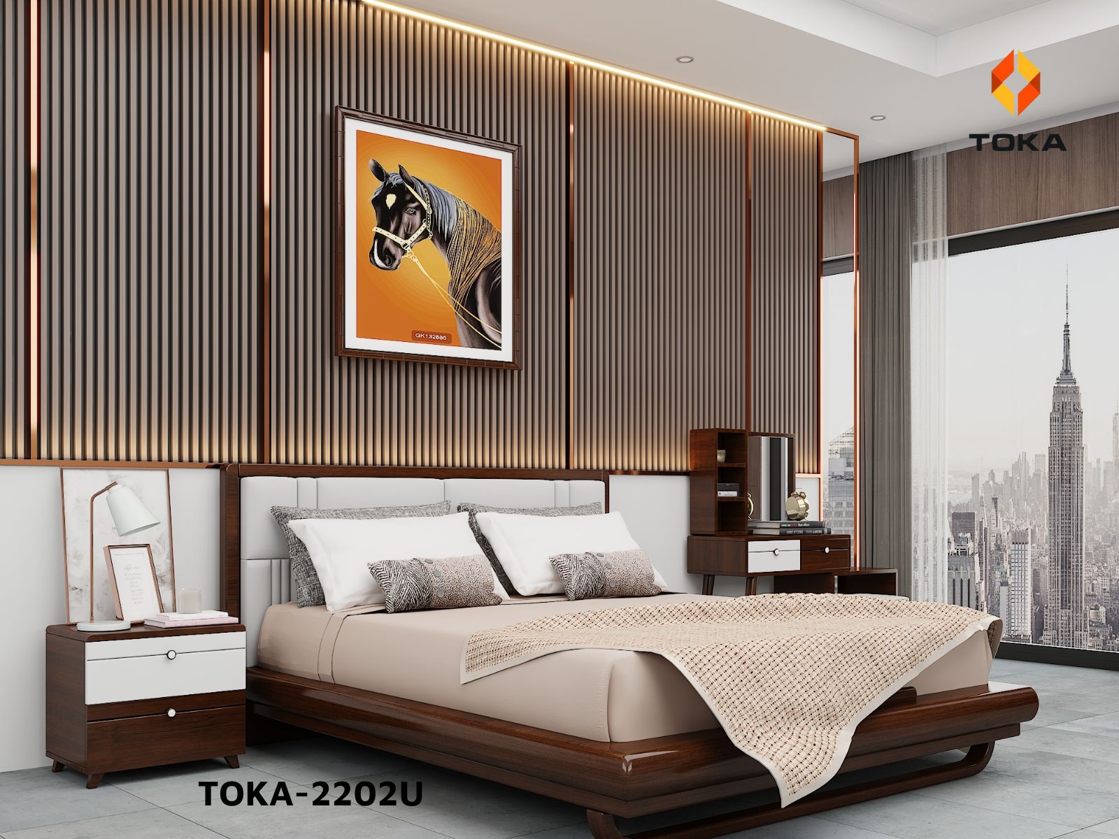 Bộ giường ngủ cao cấp TOKA-2202U