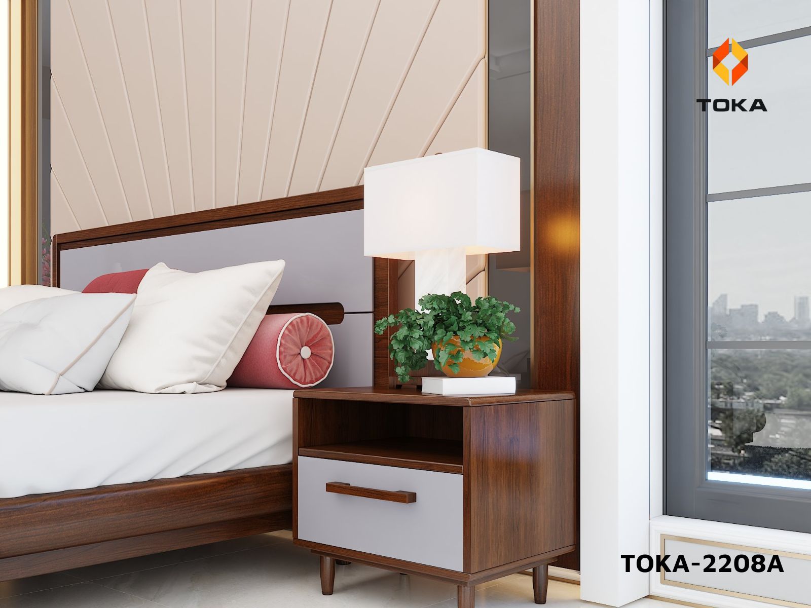 Bộ giường ngủ cao cấp TOKA-2208A