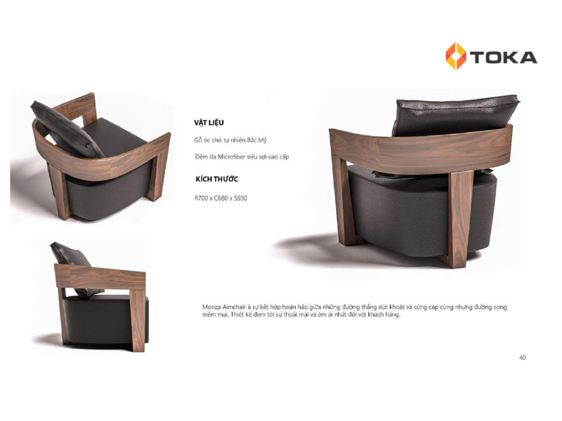 Ghế ăn gỗ óc chó cao cấp Armchair MONZA