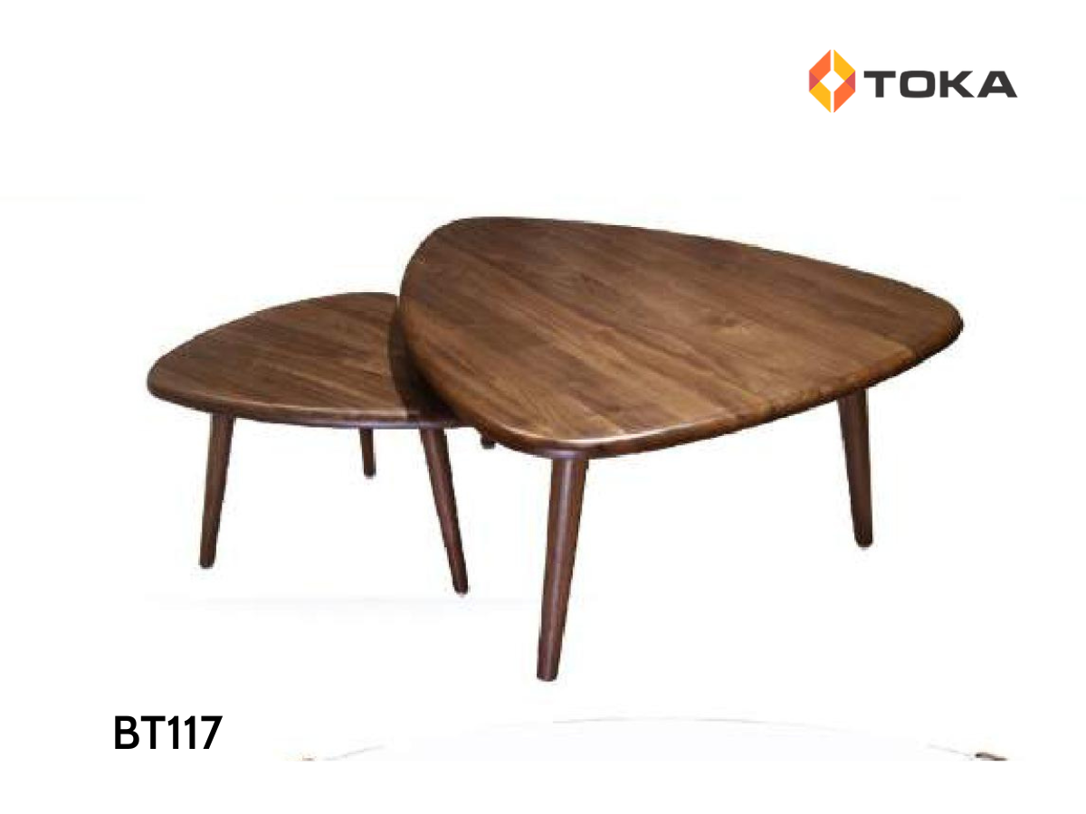 Bàn trà tam giác đôi TRICO gỗ óc chó
