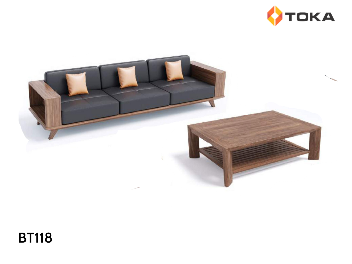 Bàn trà SAPORI mặt gỗ óc chó