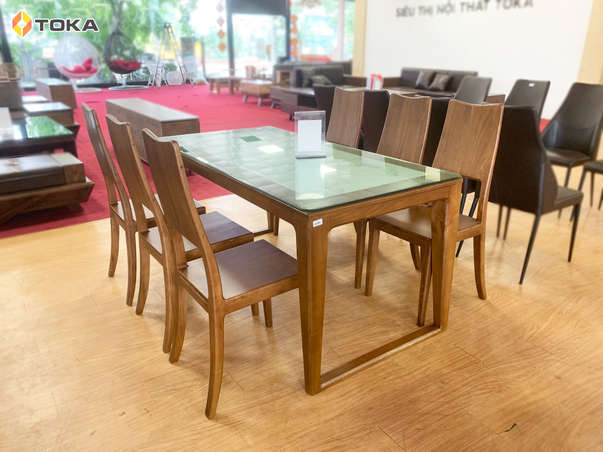 Bàn ăn Gỗ Sồi mặt đá