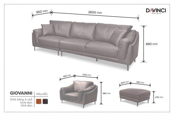 Bộ sofa văng 4 Giovani