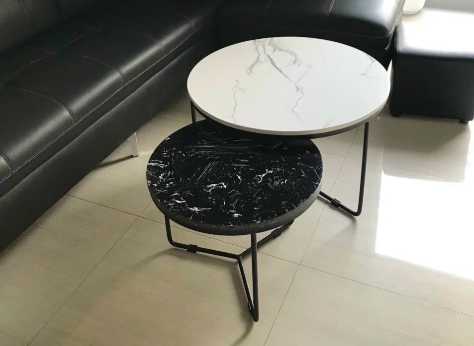 Bàn trà chân Y 2 mặt ceramic