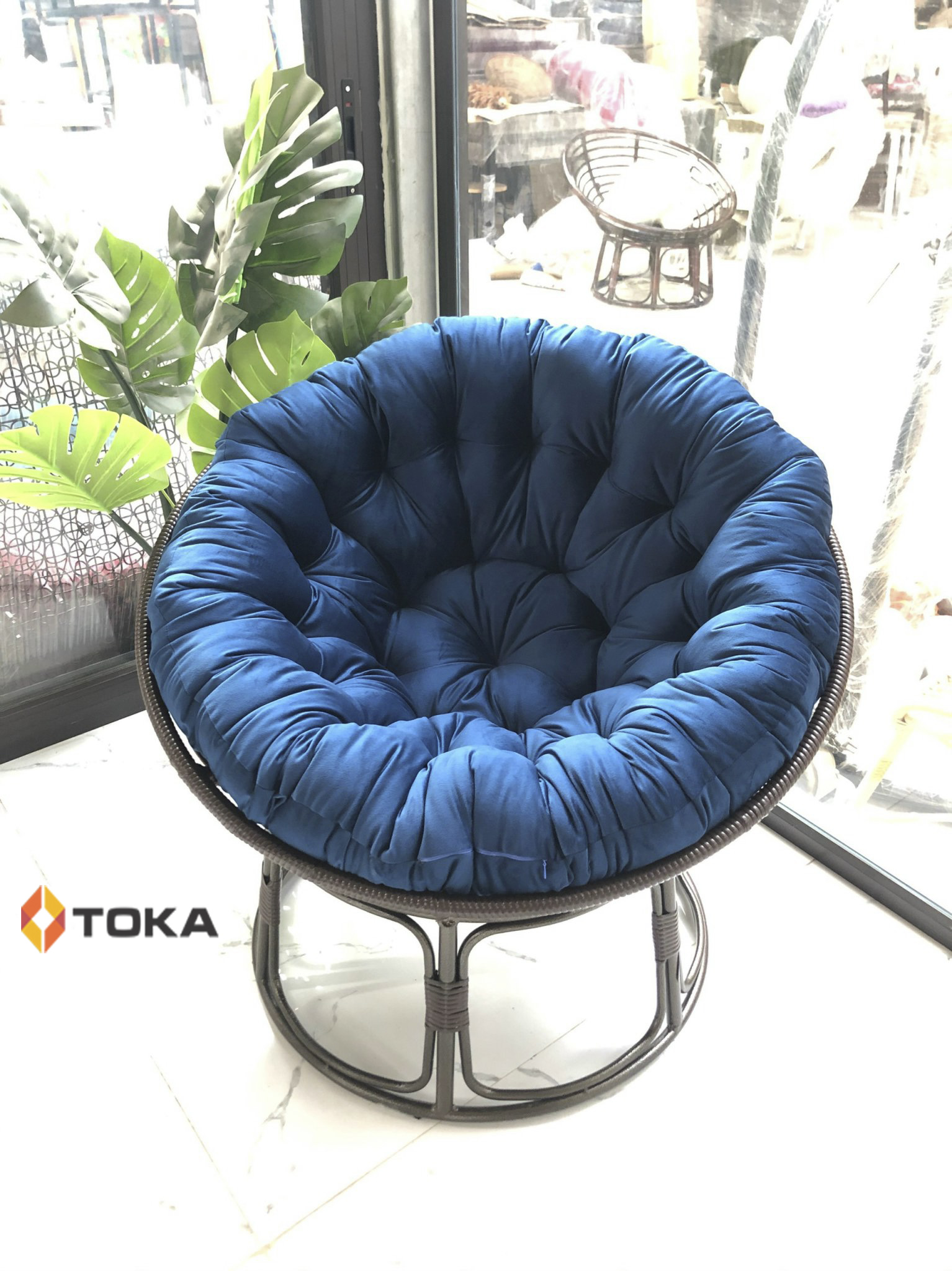 Ghế papasan mây nhựa 1m