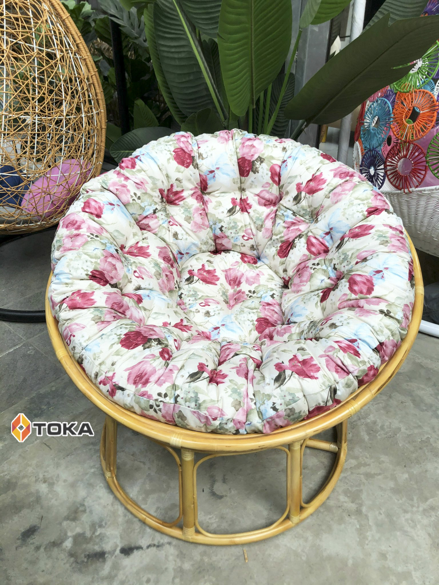 Ghế papasan mây thật 1.2m