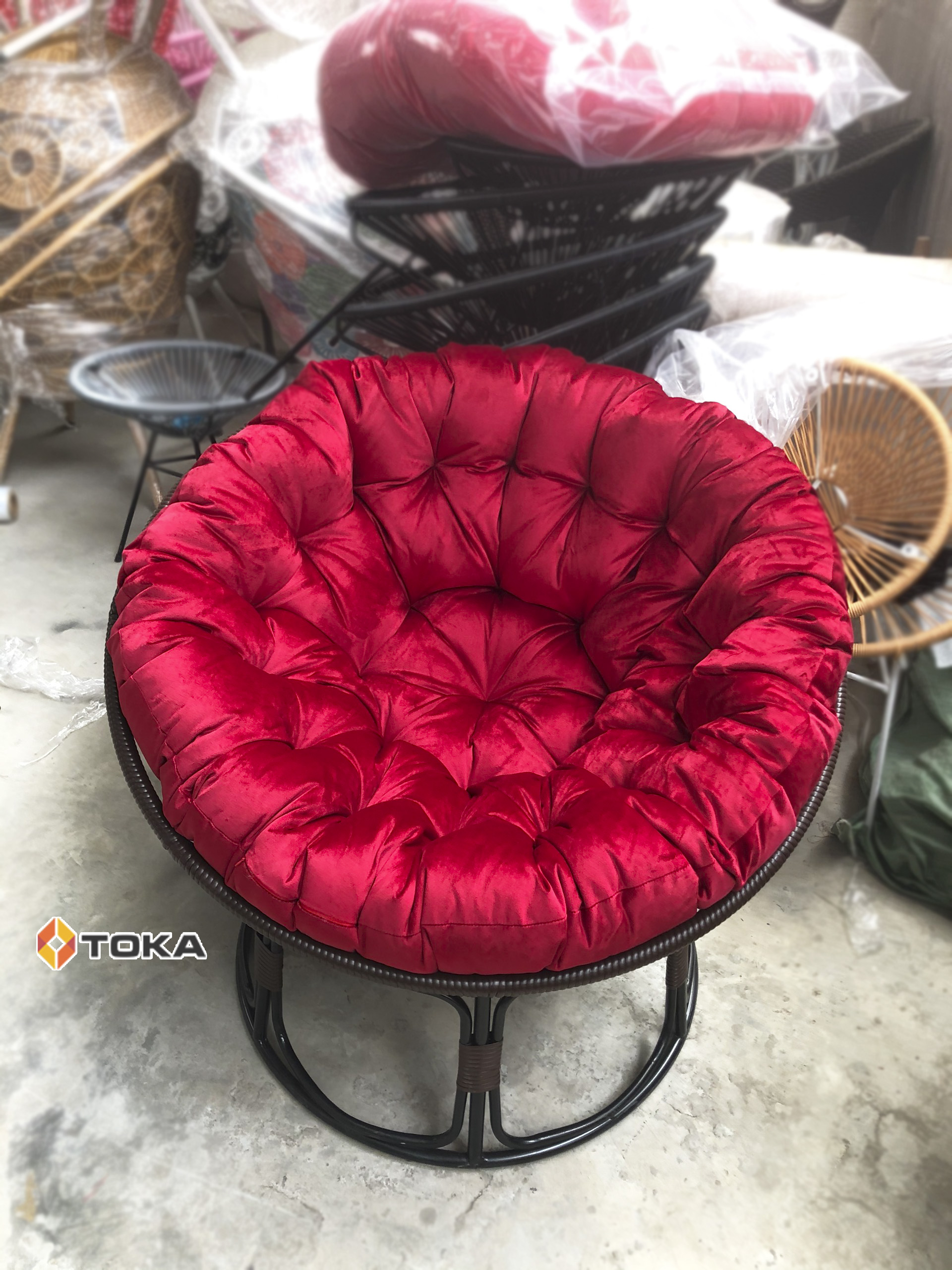 Ghế papasan mây nhựa 1m