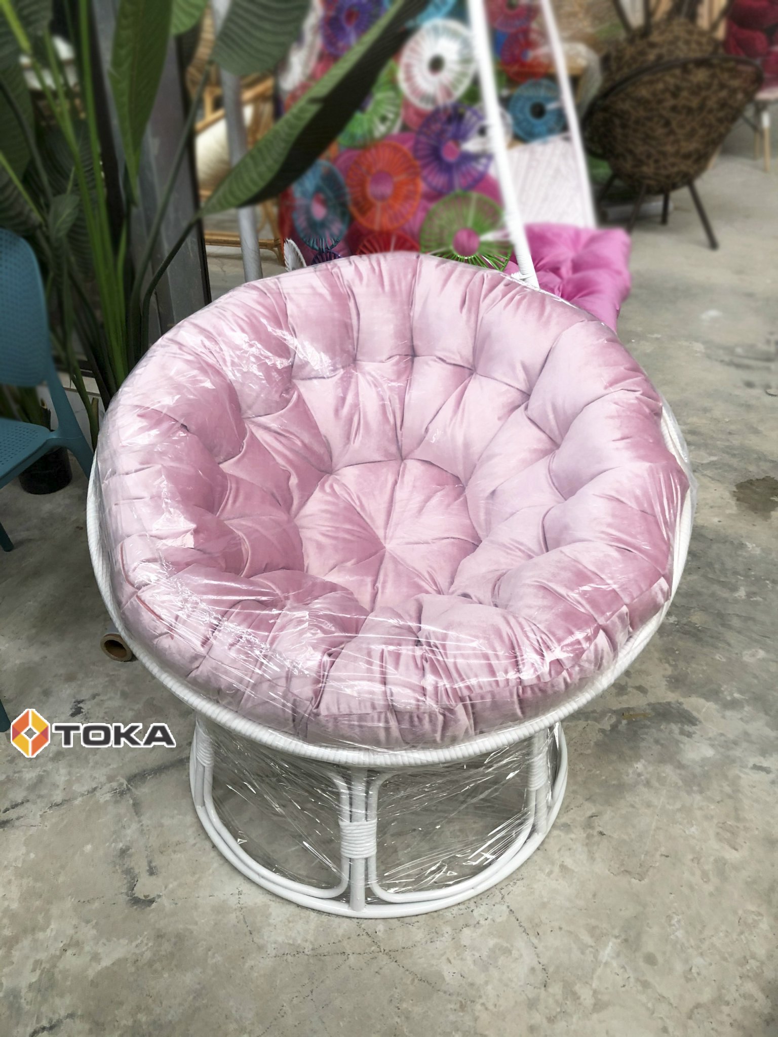 Ghế papasan mây nhựa 1.2m