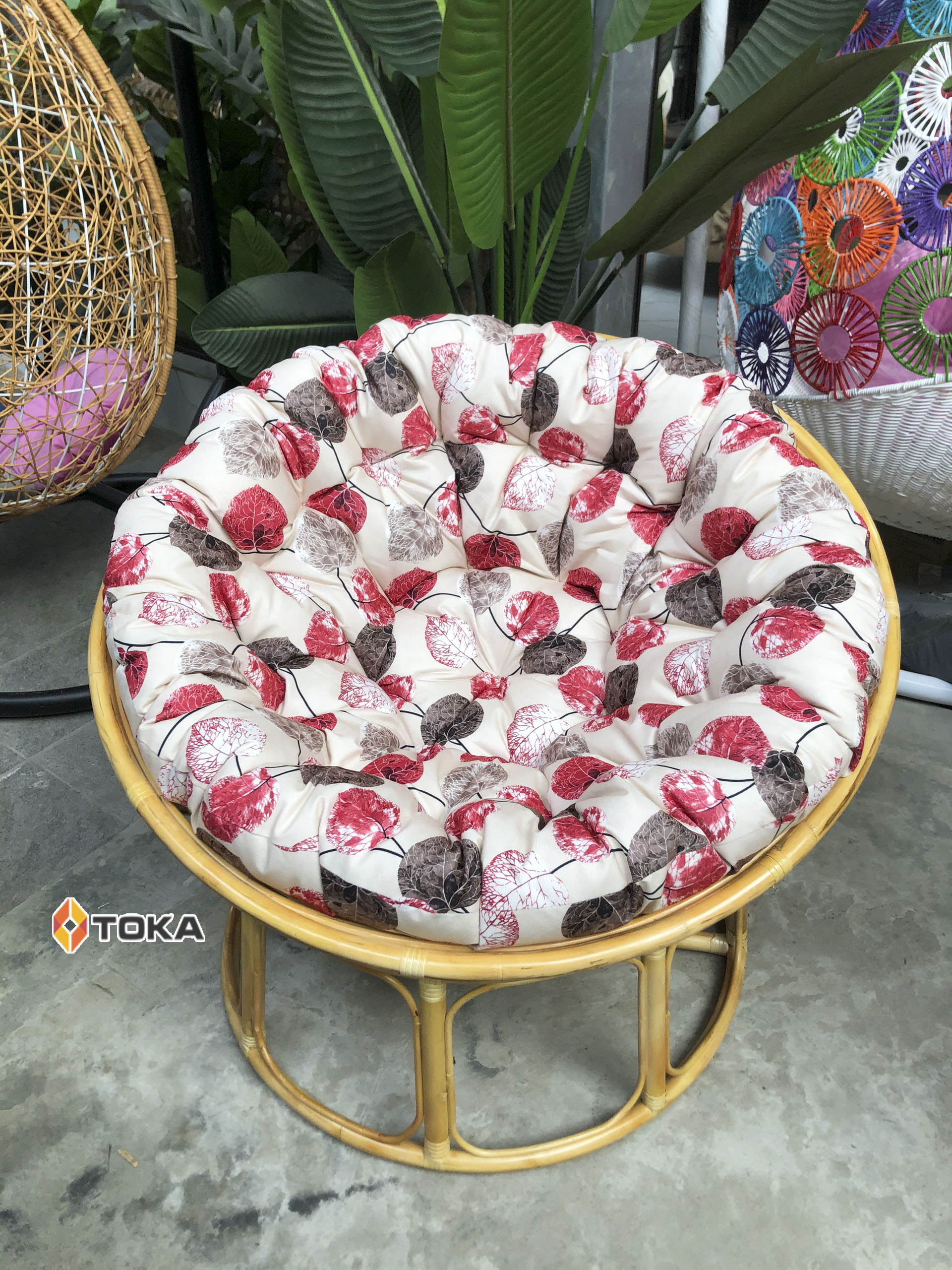 Ghế papasan mây thật 1.1m