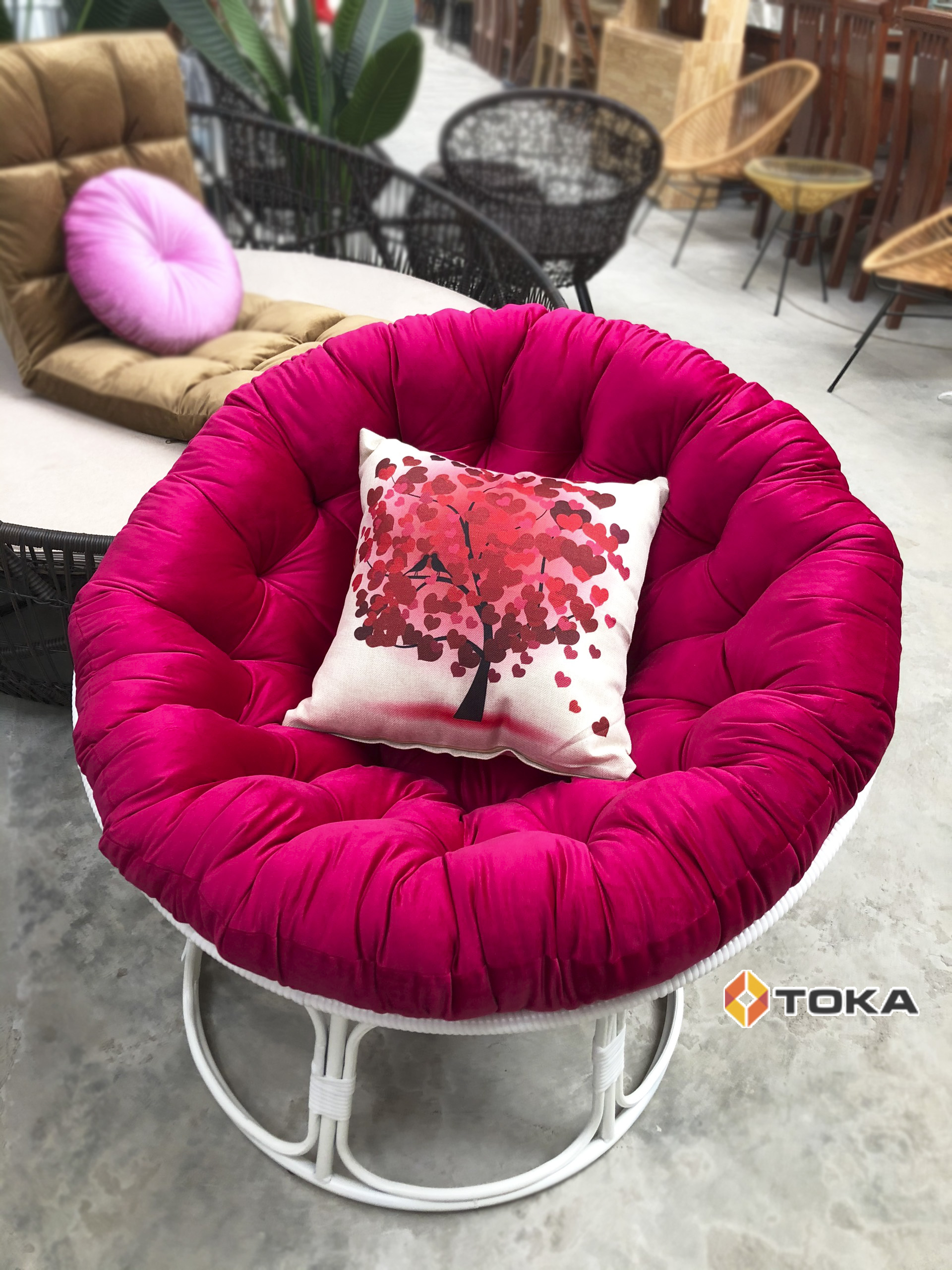 Ghế papasan mây nhựa 1.2m