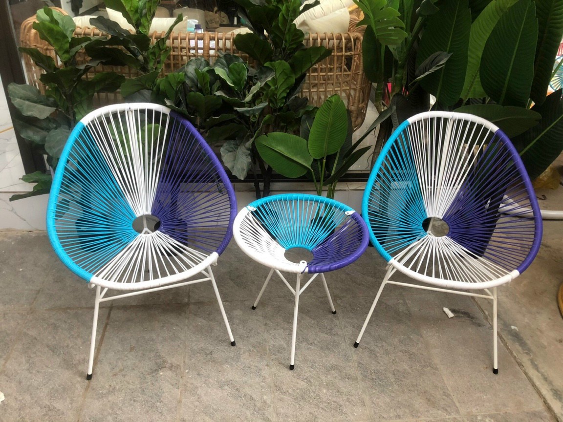 Bộ  bàn ghế dây văng nhựa (nhiều mầu)