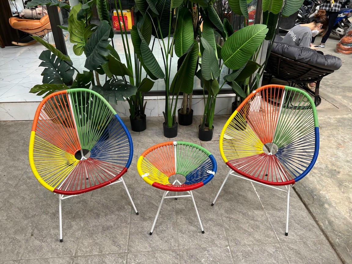 Bộ  bàn ghế dây văng nhựa (nhiều mầu)